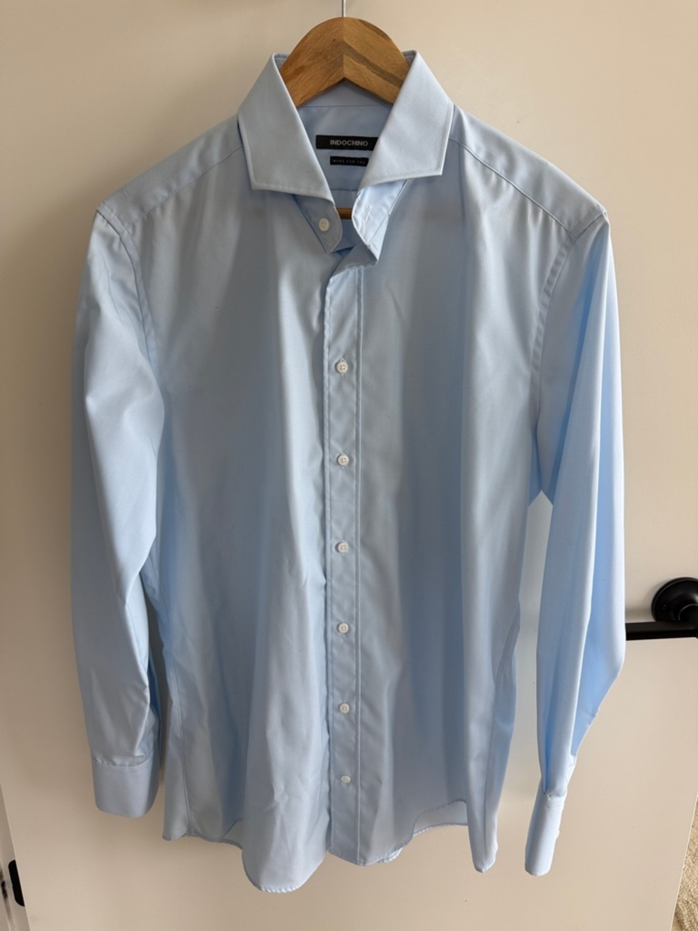 Indochino Light Blue Men's Dress Shirt - Classic Spread Collar